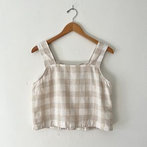 Madewell 4 Linen Blend Sunside Button Back Top Undyed Edition